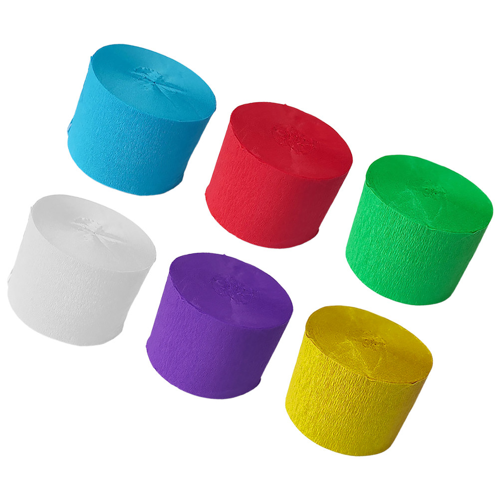 Wedding Supply In Bulk - 6 rouleaux de papier crépon multicolore,