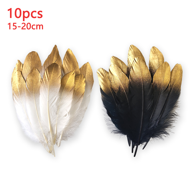 Centerpiece Vase Tall - Plumes noires et blanches de 15