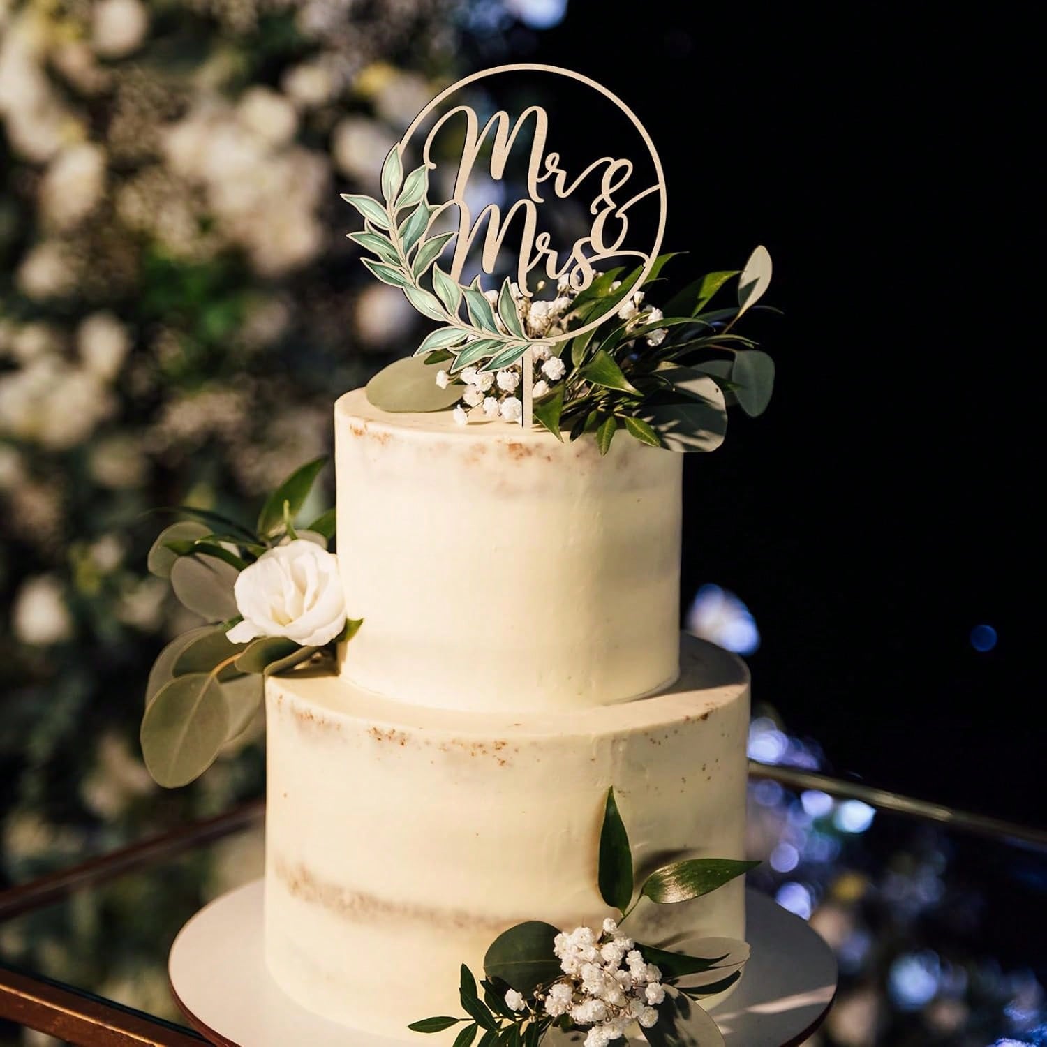 Wedding Supply Rentals - 3 décorations de gâteau en bois