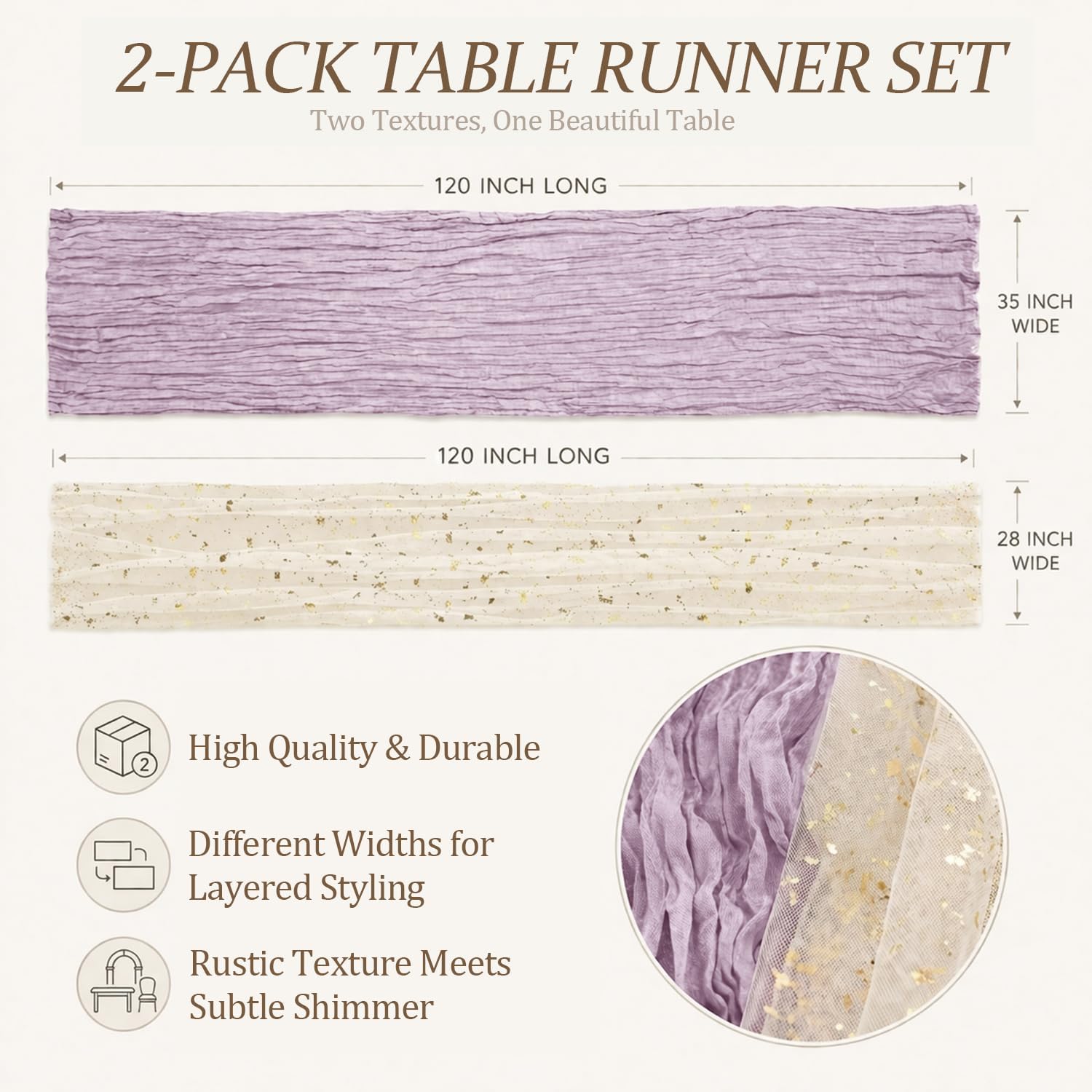 Lot de 2 Chemins de Table en T - Wedding Supply Rentals avis et prix